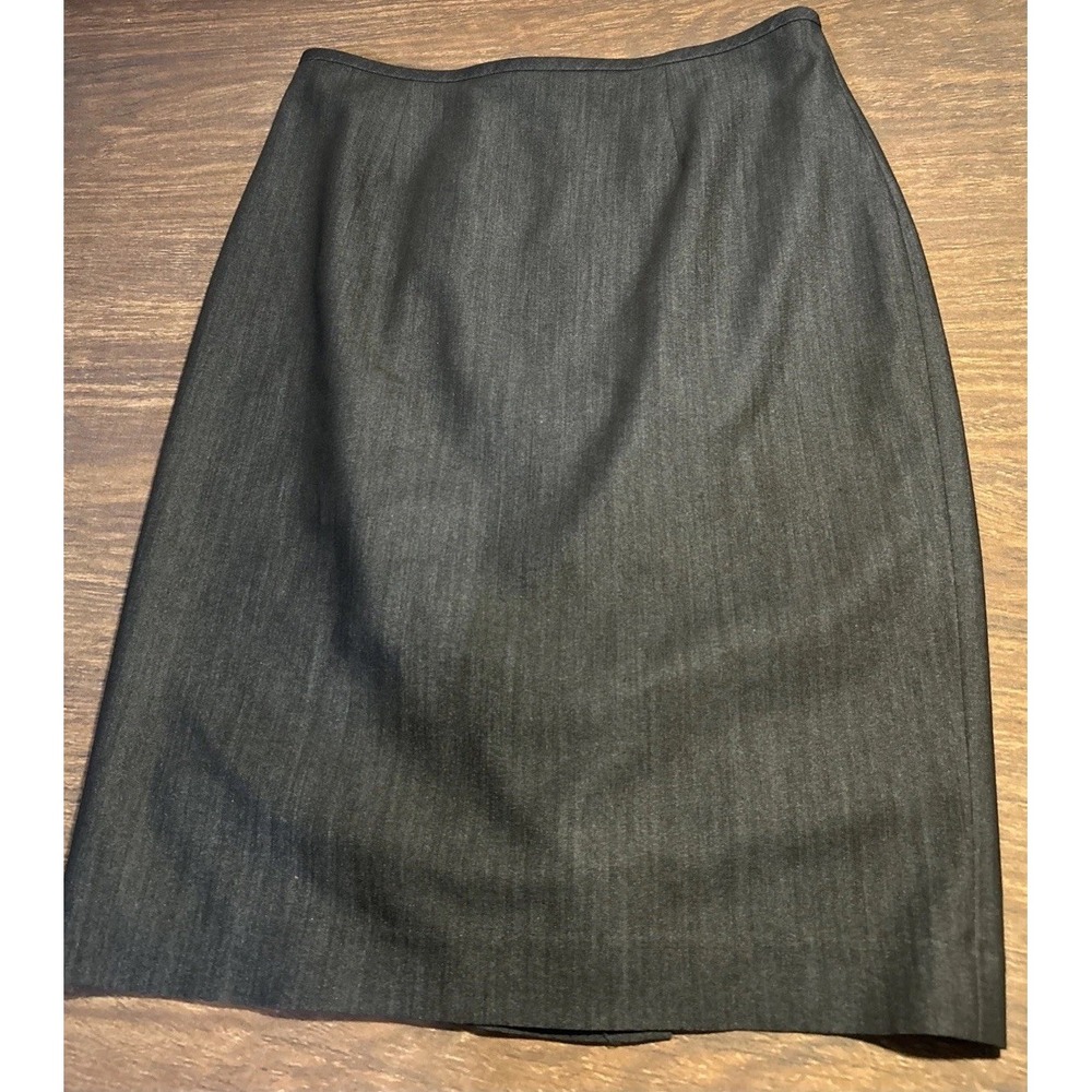 Calvin Klein Skirt Womens 4 Gray Pencil Lined Back Slit Stretch Career Office